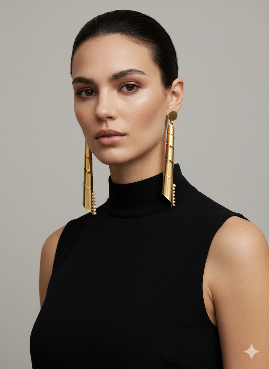 Gold Dangle Earrings: Long Spiral & Pearl Drop Earrings for Women