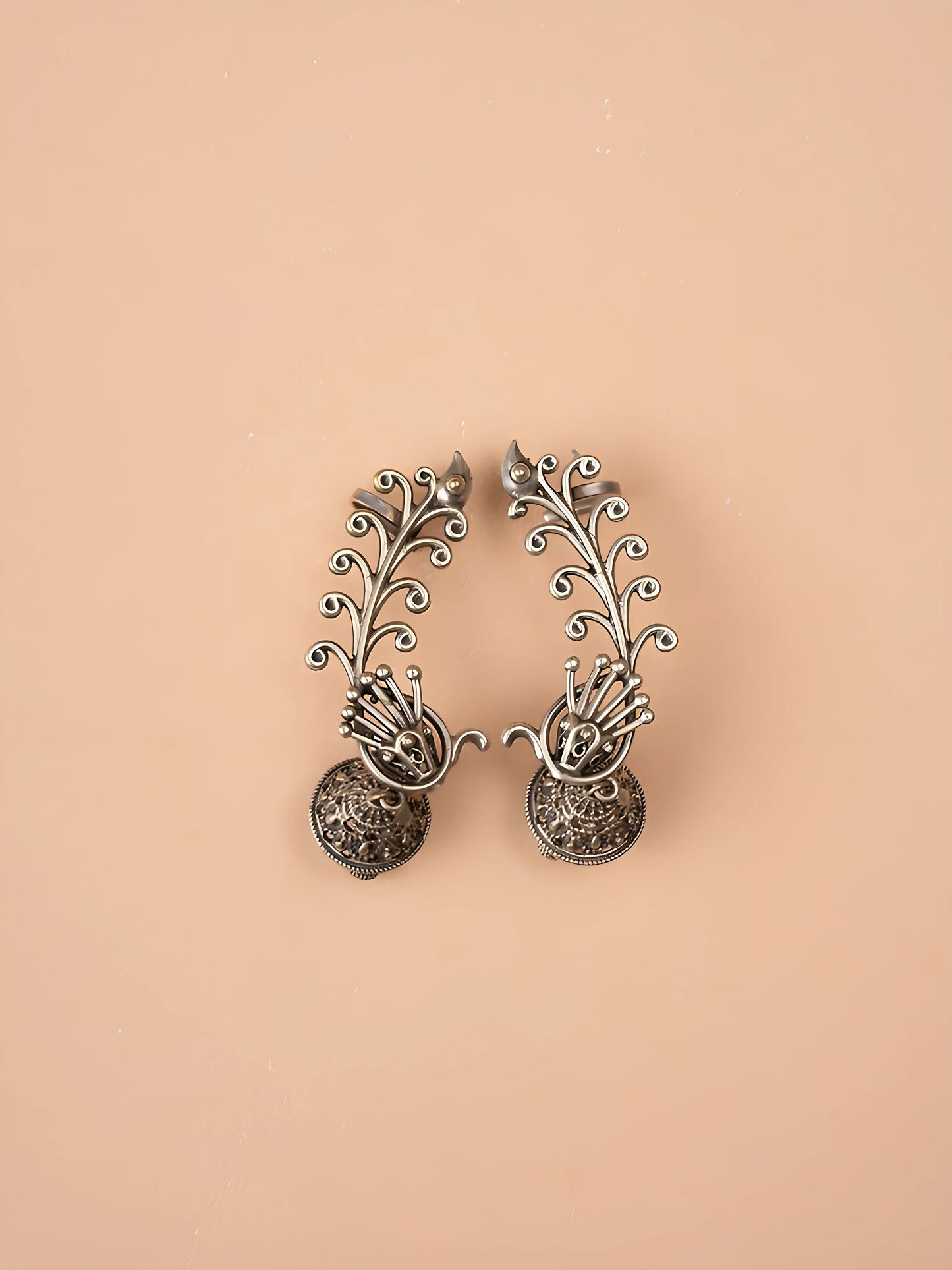 Bird Shape Oxidized Ear Cuff & Jhumki Styled Ear Cuff Earrings – Unique, Stylish Designs