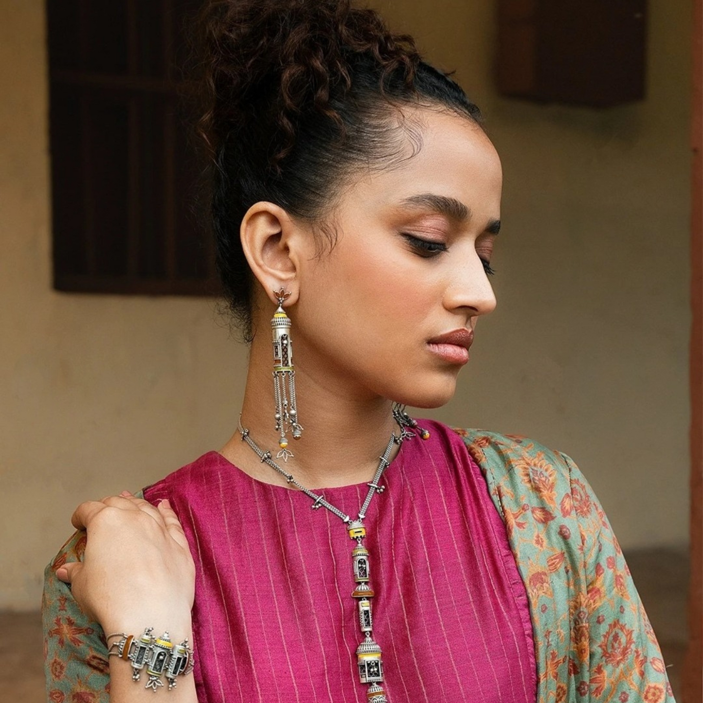 Oxidized Meenakari Jhumka Earrings – Unique Ethnic Jewelry for Every Occasion