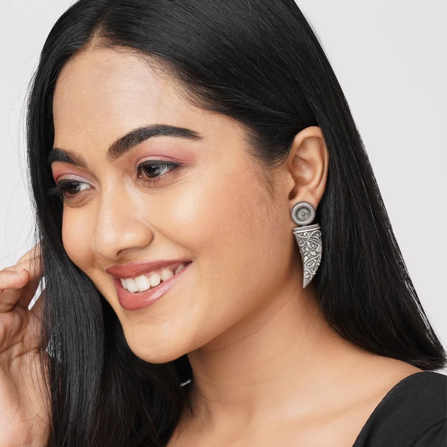 Dulcett Oxidised Silver Earrings | Traditional & Elegant Silver Jewelry for Women