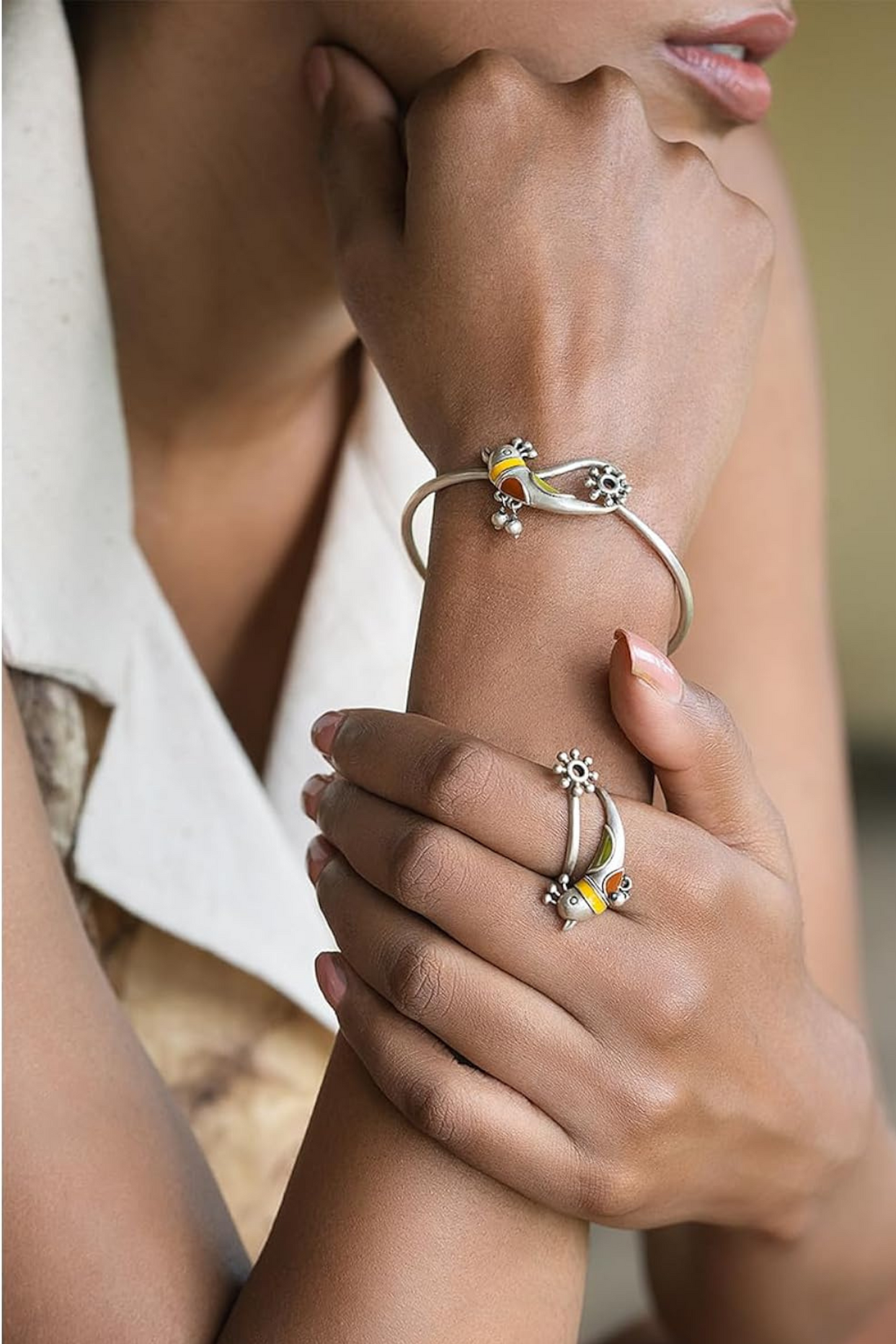 Dulcett Pakhi Bracelets in Oxidized Brass