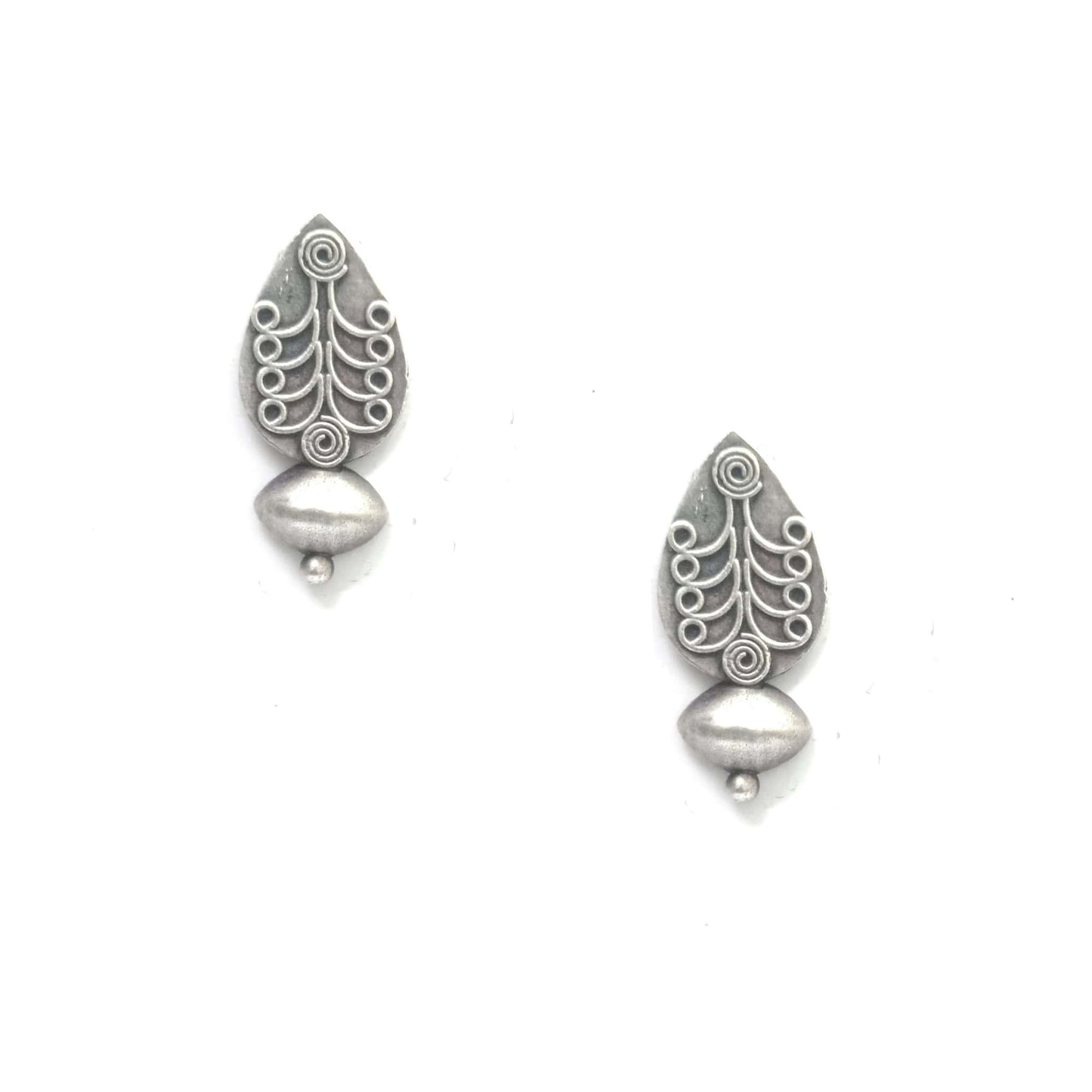 Drop Stud Earrings for Women - Oxidized Silver-Plated Elegant Jewelry