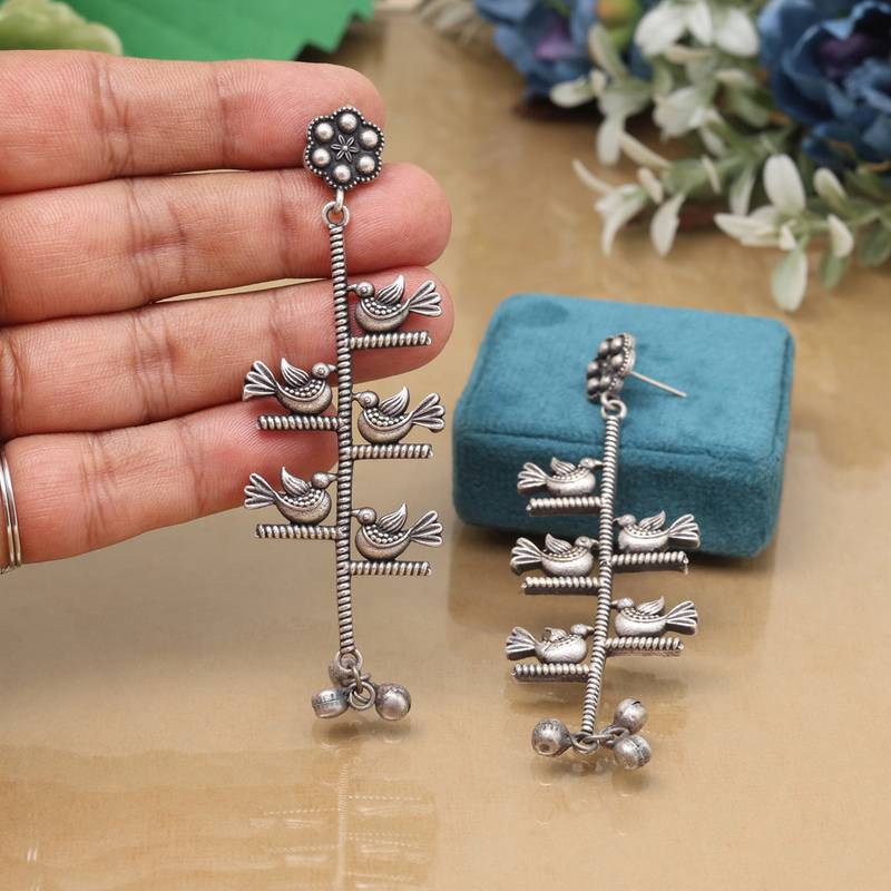 Statement Earrings / Long Drop Earrings / Long Dangle Earrings/ Bird Earrings