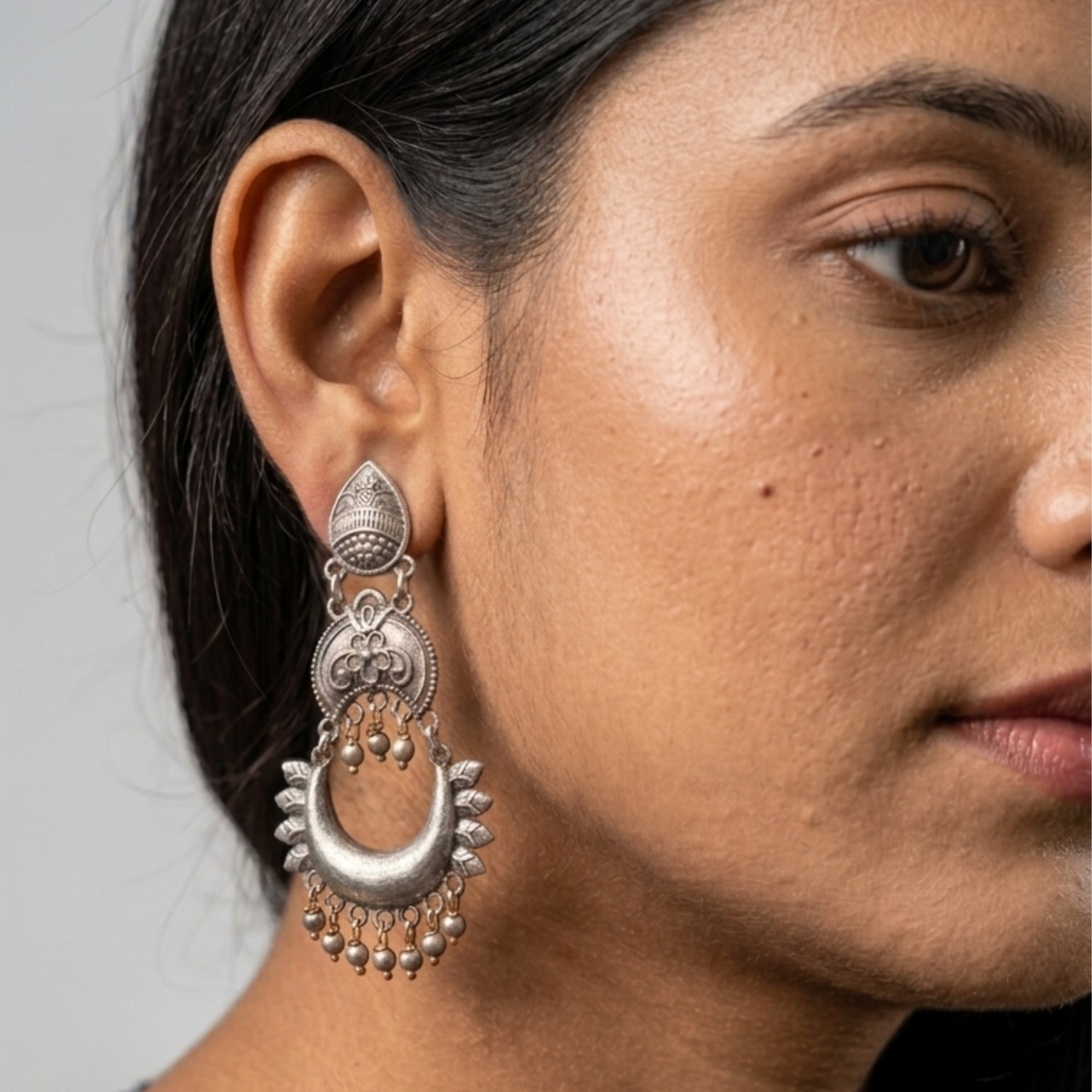 Exquisite Oxidised Silver Earrings – Handcrafted Elegance by Dulcett India