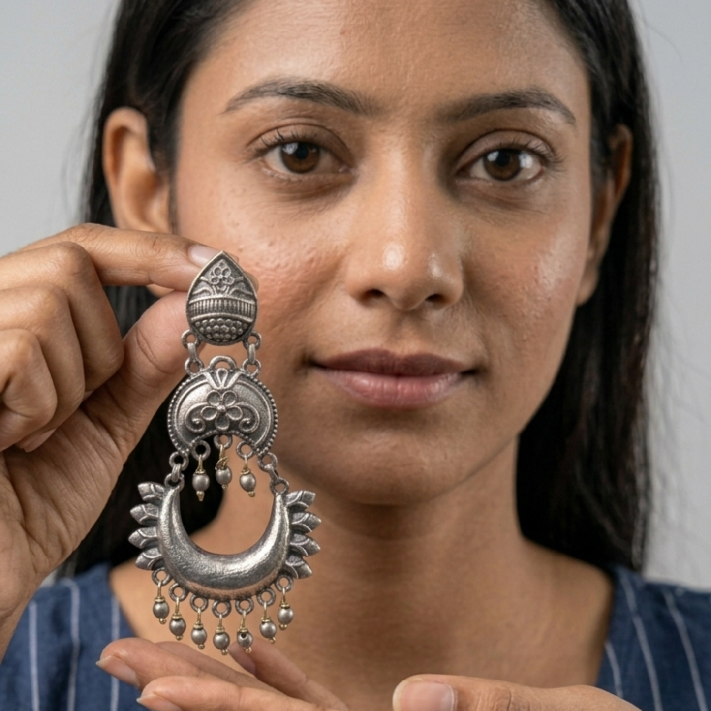 Exquisite Oxidised Silver Earrings – Handcrafted Elegance by Dulcett India