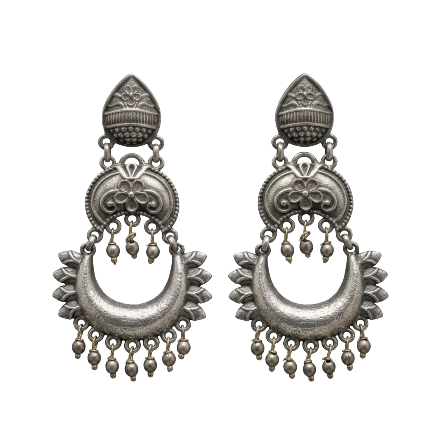 Exquisite Oxidised Silver Earrings – Handcrafted Elegance by Dulcett India