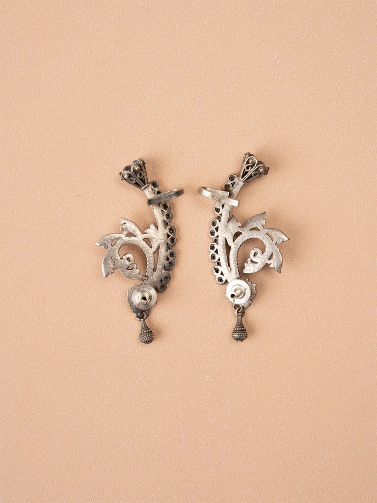 Oxidized Silver Plated Ear Cuff Earrings - Bold & Stylish Jewelry