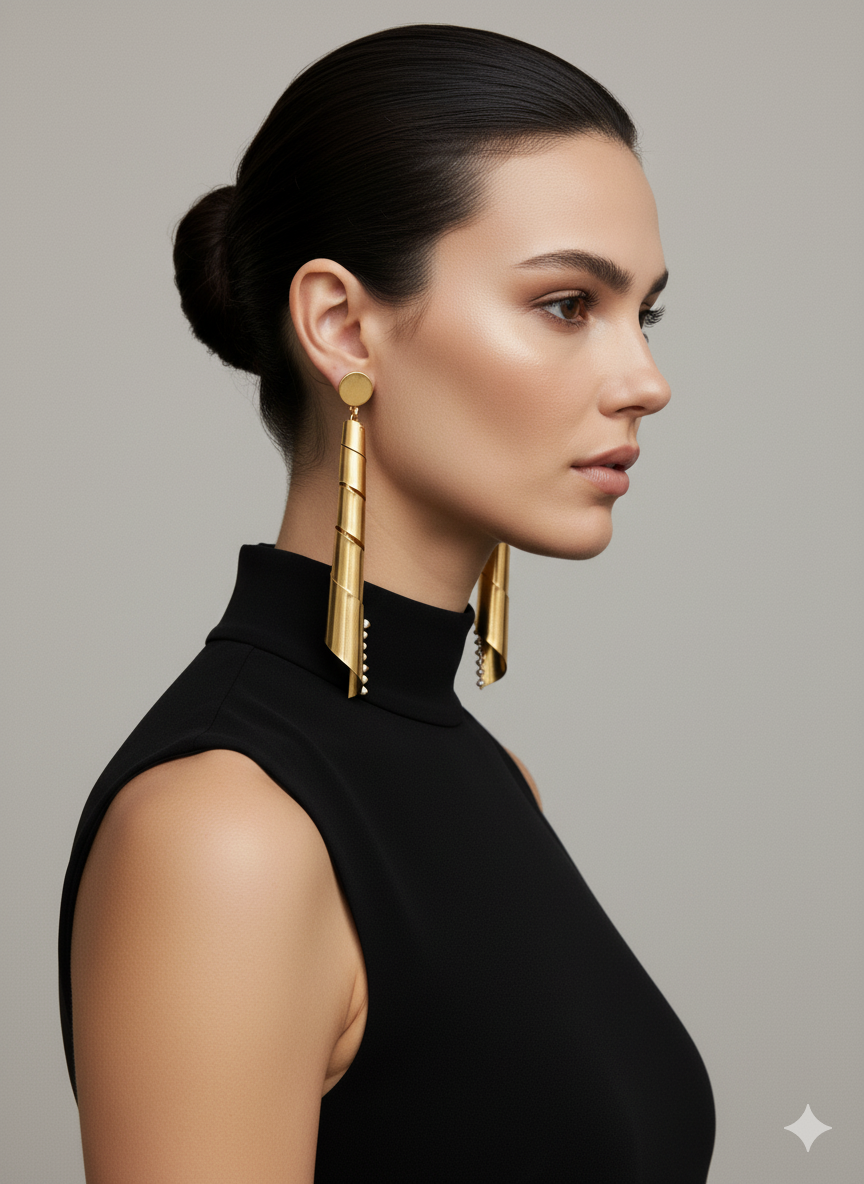 Gold Dangle Earrings: Long Spiral & Pearl Drop Earrings for Women