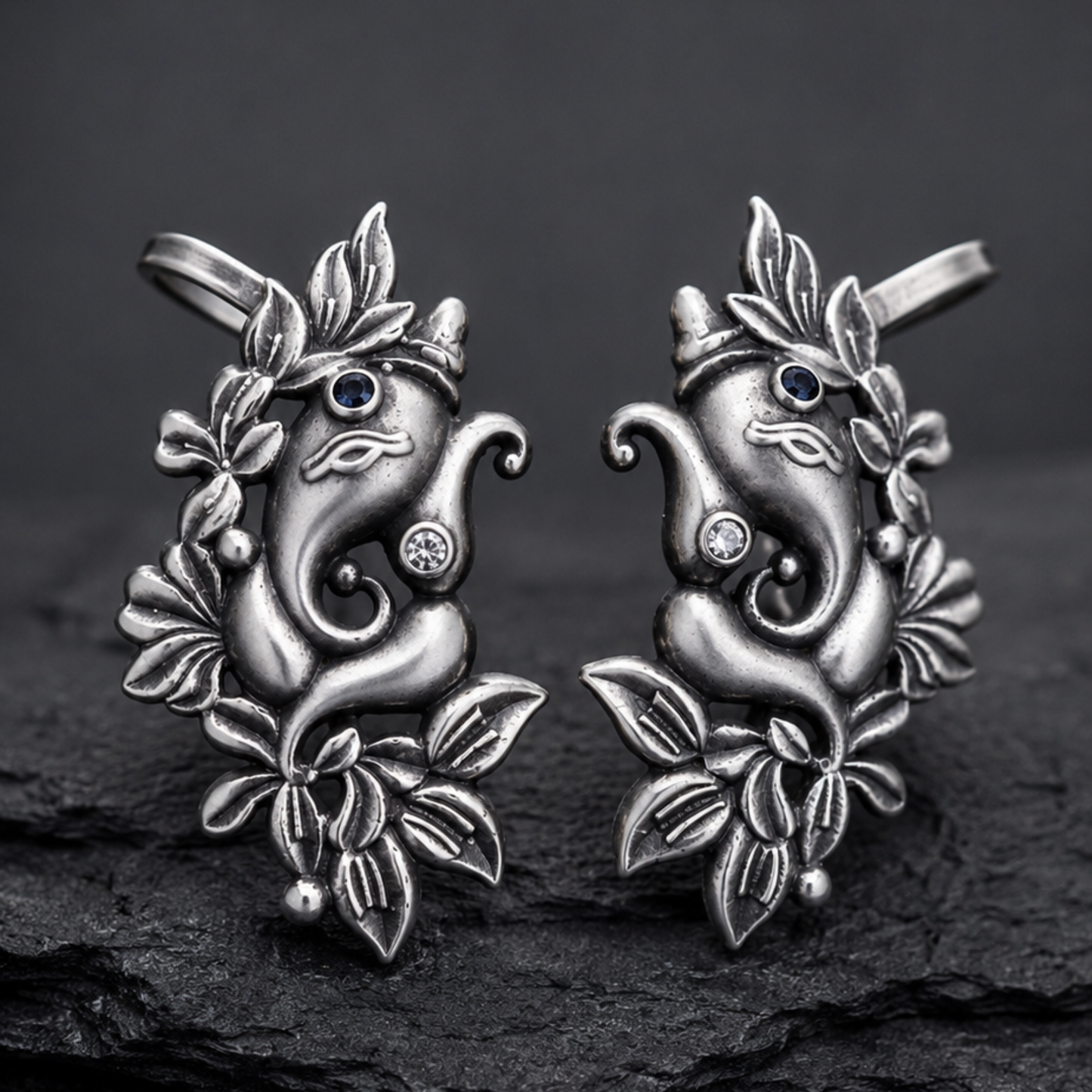 Dulcett Ganesha Oxidised Ear Cuff | Ethnic Non-Pierced Cartilage Earring