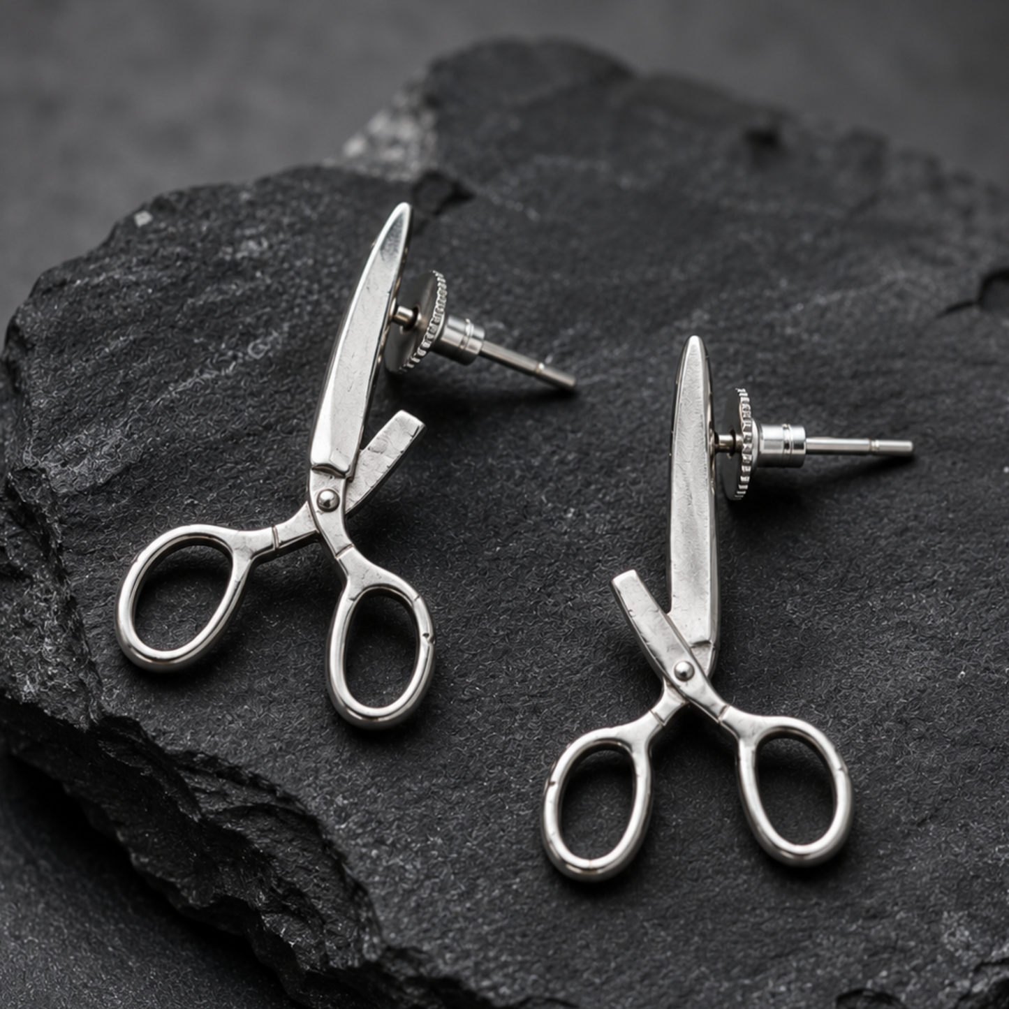 Quirky Scissor Stud Earrings – Oxidized Finish | Unique Statement Jewelry by Dulcett India
