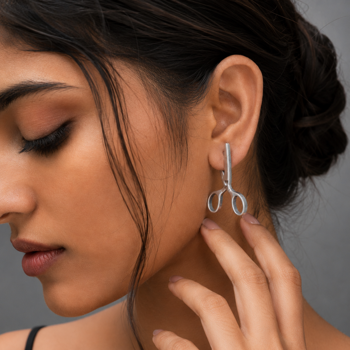 Quirky Scissor Stud Earrings – Oxidized Finish | Unique Statement Jewelry by Dulcett India