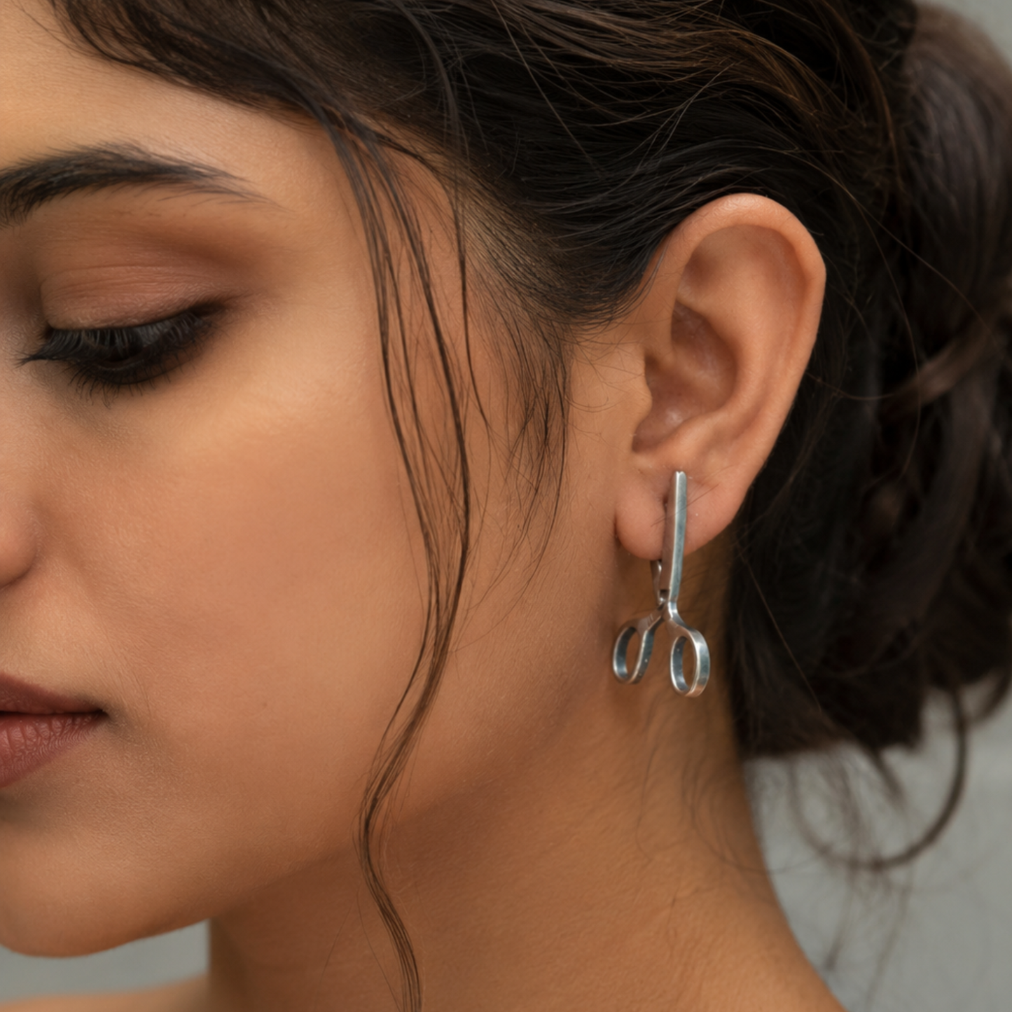 Quirky Scissor Stud Earrings – Oxidized Finish | Unique Statement Jewelry by Dulcett India