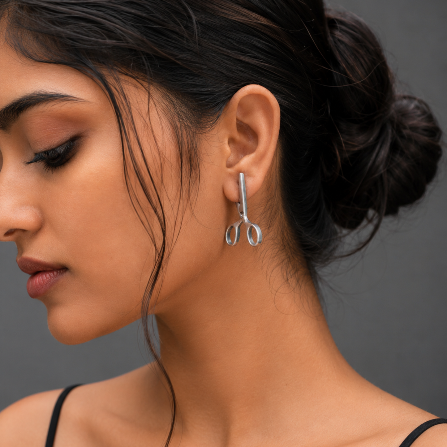 Quirky Scissor Stud Earrings – Oxidized Finish | Unique Statement Jewelry by Dulcett India