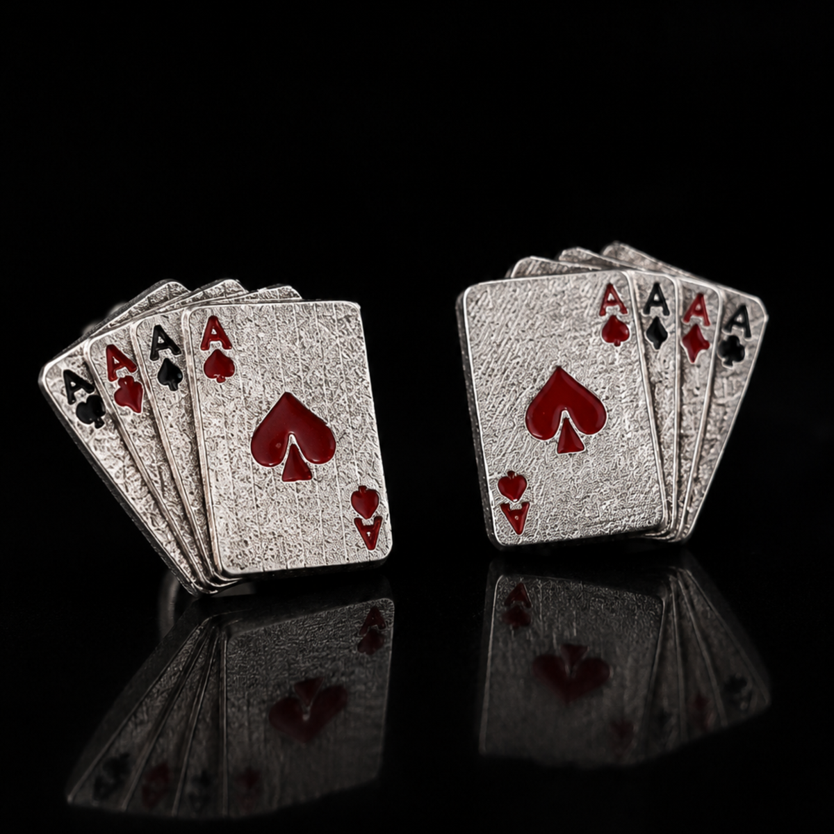 Ace of Spades Playing Card Stud Earrings | Quirky Silver & Enamel Statement Jewelry for Card Games & Casino Lovers