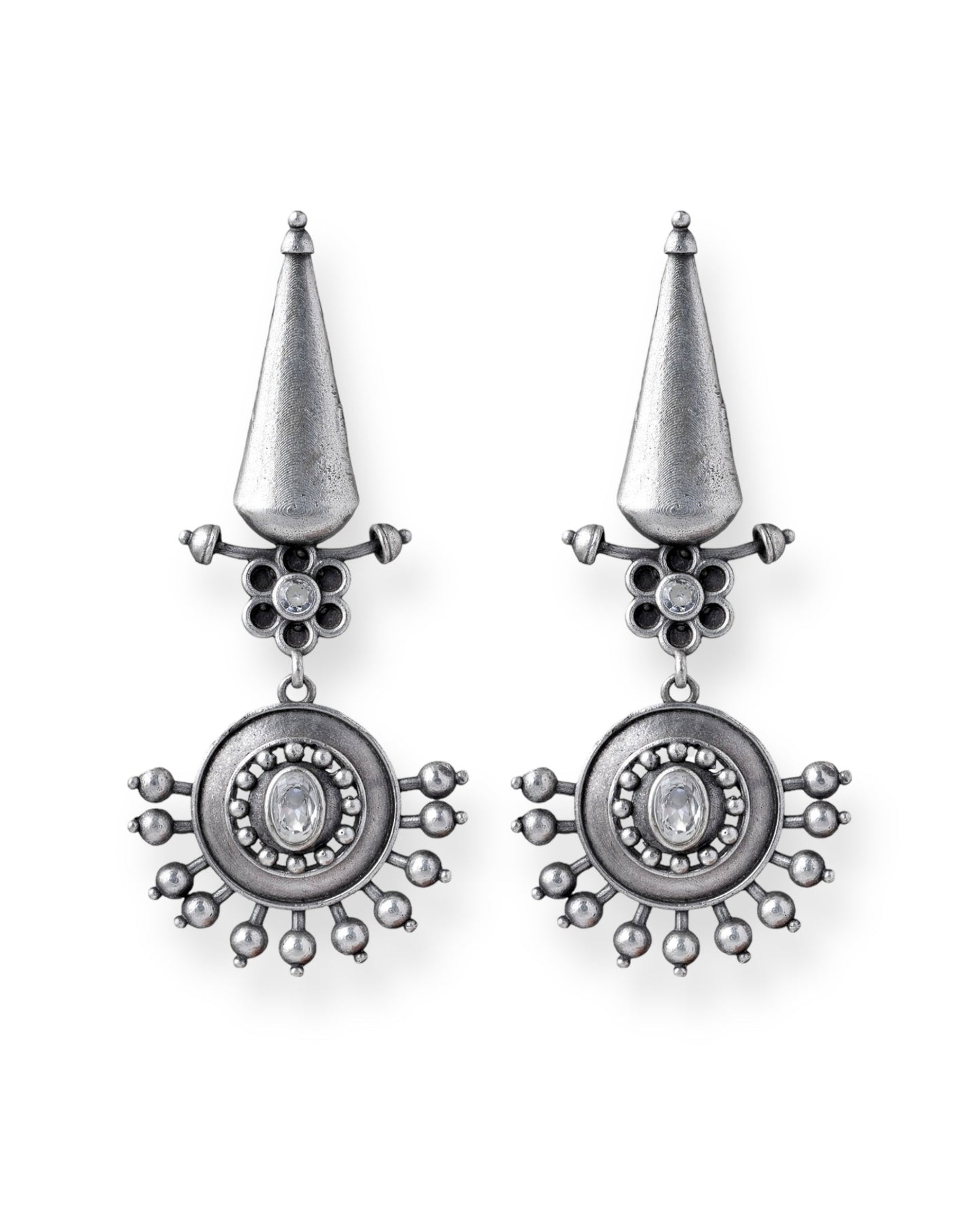 Dulcett Oxidized Tribal Earrings – Handcrafted Lightweight Silver Jewelry