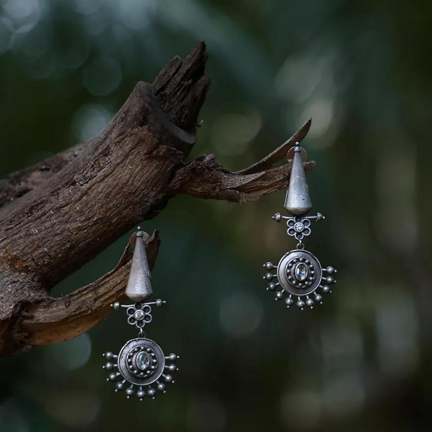 Dulcett Oxidized Tribal Earrings – Handcrafted Lightweight Silver Jewelry