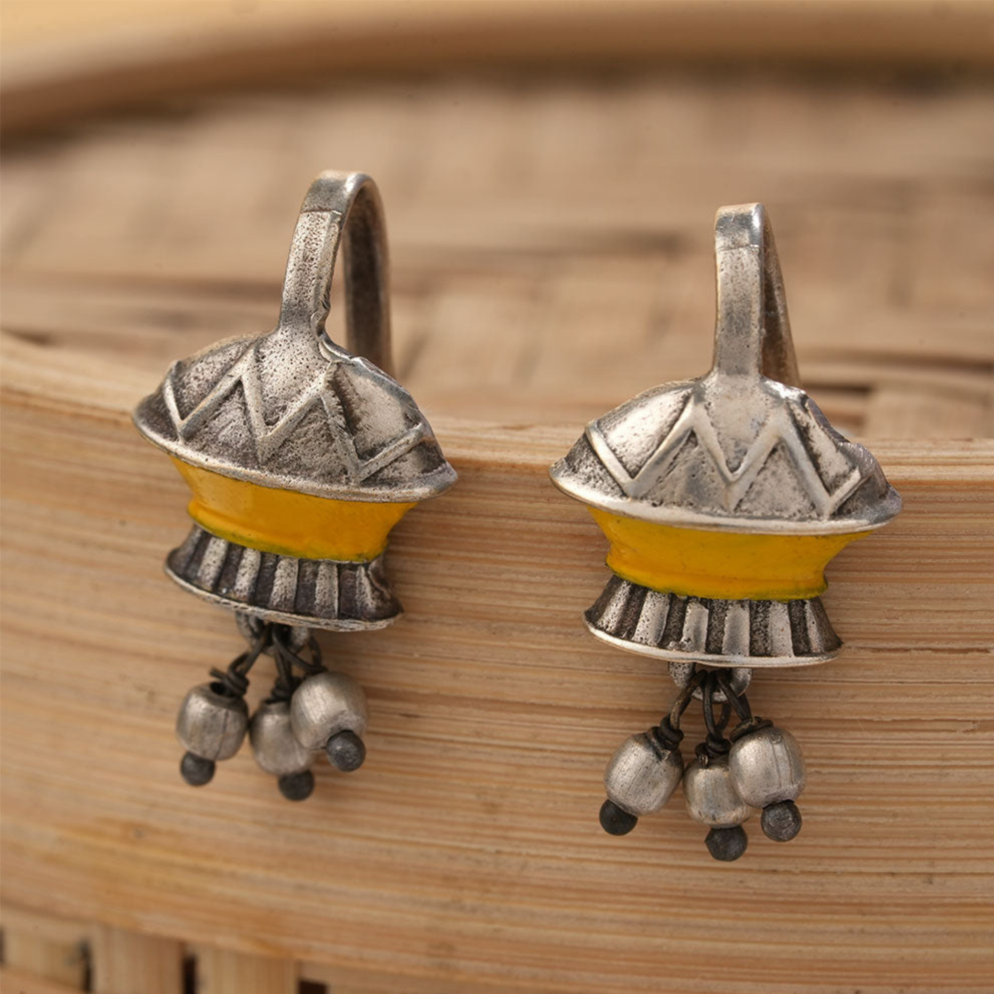 Dulcett India Meenakari Bugadi Earrings (No piercing Required)