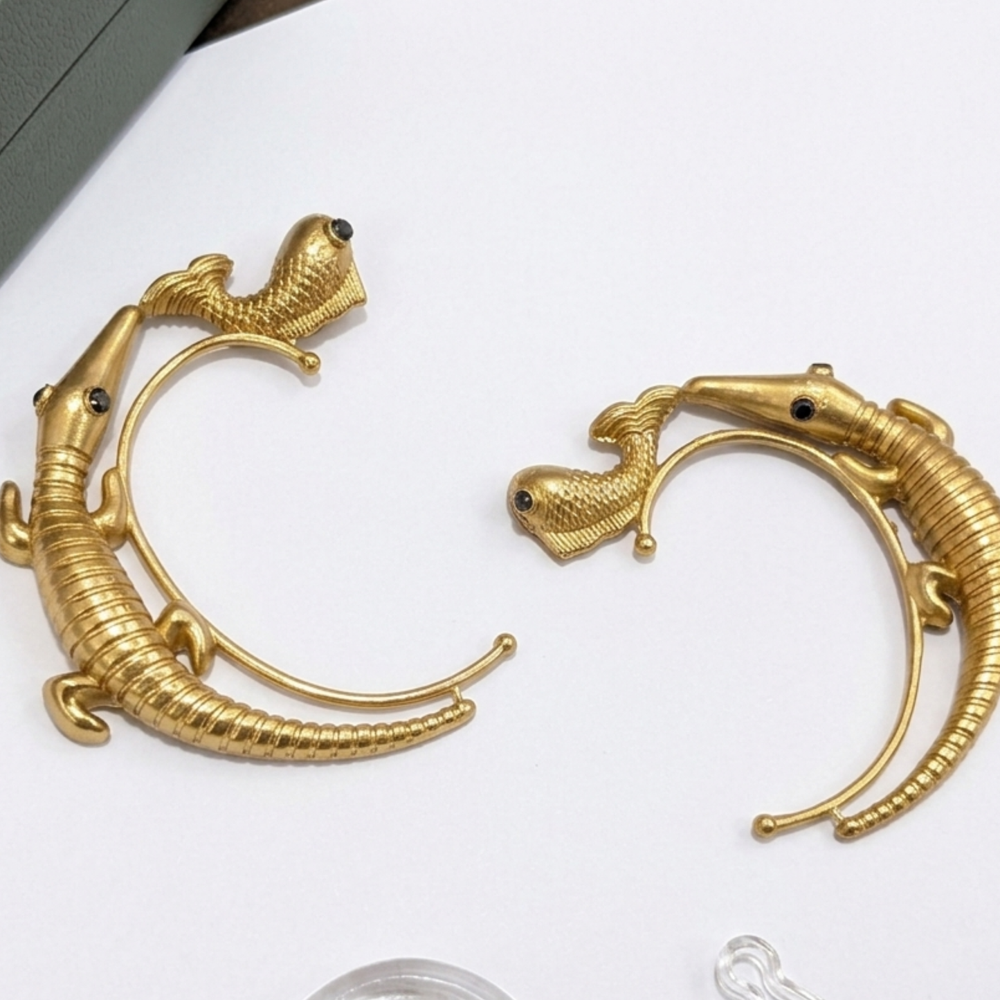 Allegator and Fish Gold Ear Cuffs ( No Piercing Required )