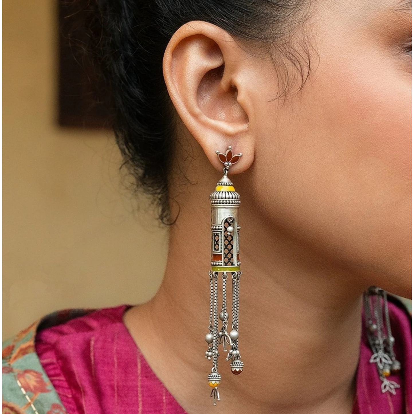 Oxidized Meenakari Jhumka Earrings – Unique Ethnic Jewelry for Every Occasion