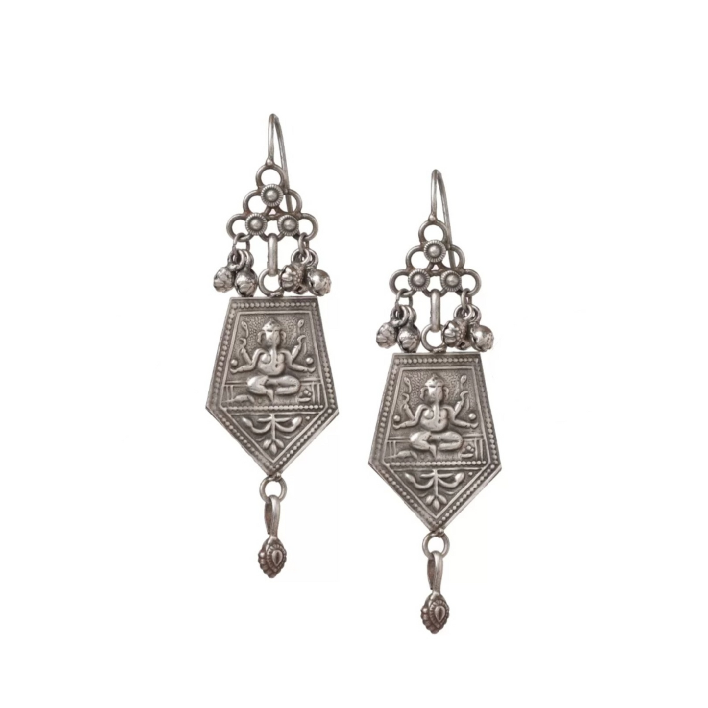 Antique Style Drop & Dangler Oxidized Silver Earrings – Elegant Traditional Jewelry