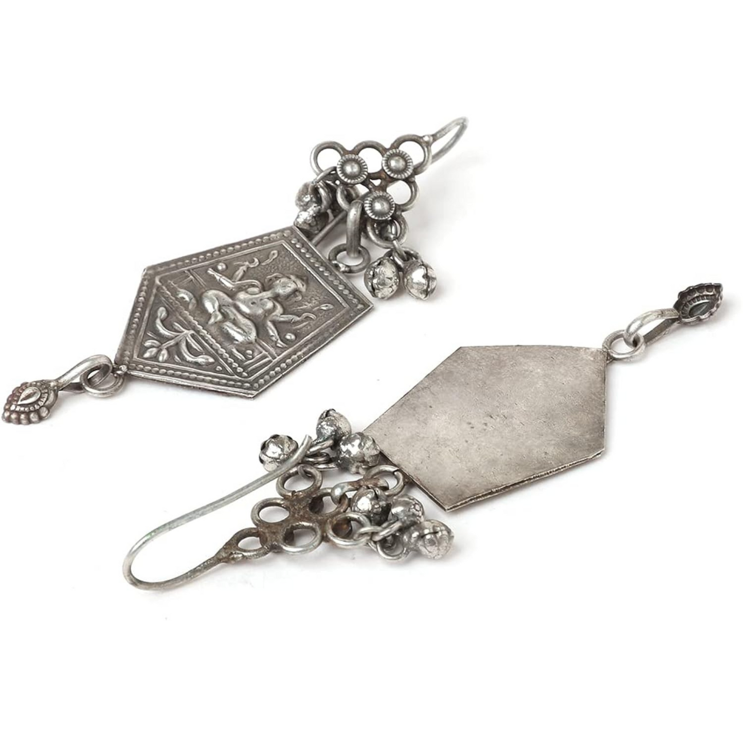 Antique Style Drop & Dangler Oxidized Silver Earrings – Elegant Traditional Jewelry