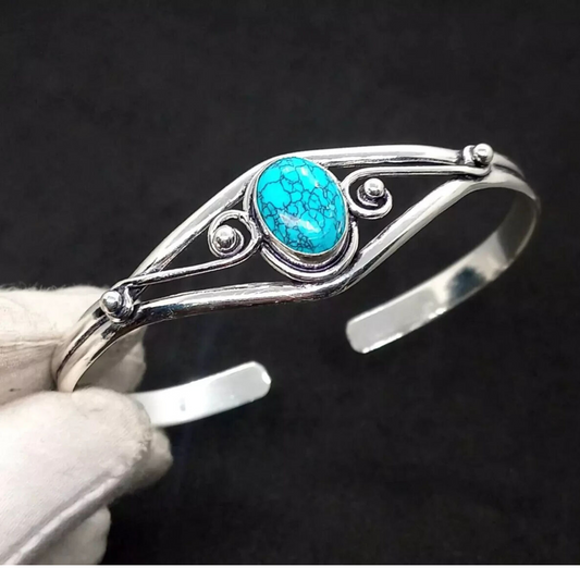 Dulcett India Turquoise Stone Adjustable Bracelet | Stylish & Unique Design