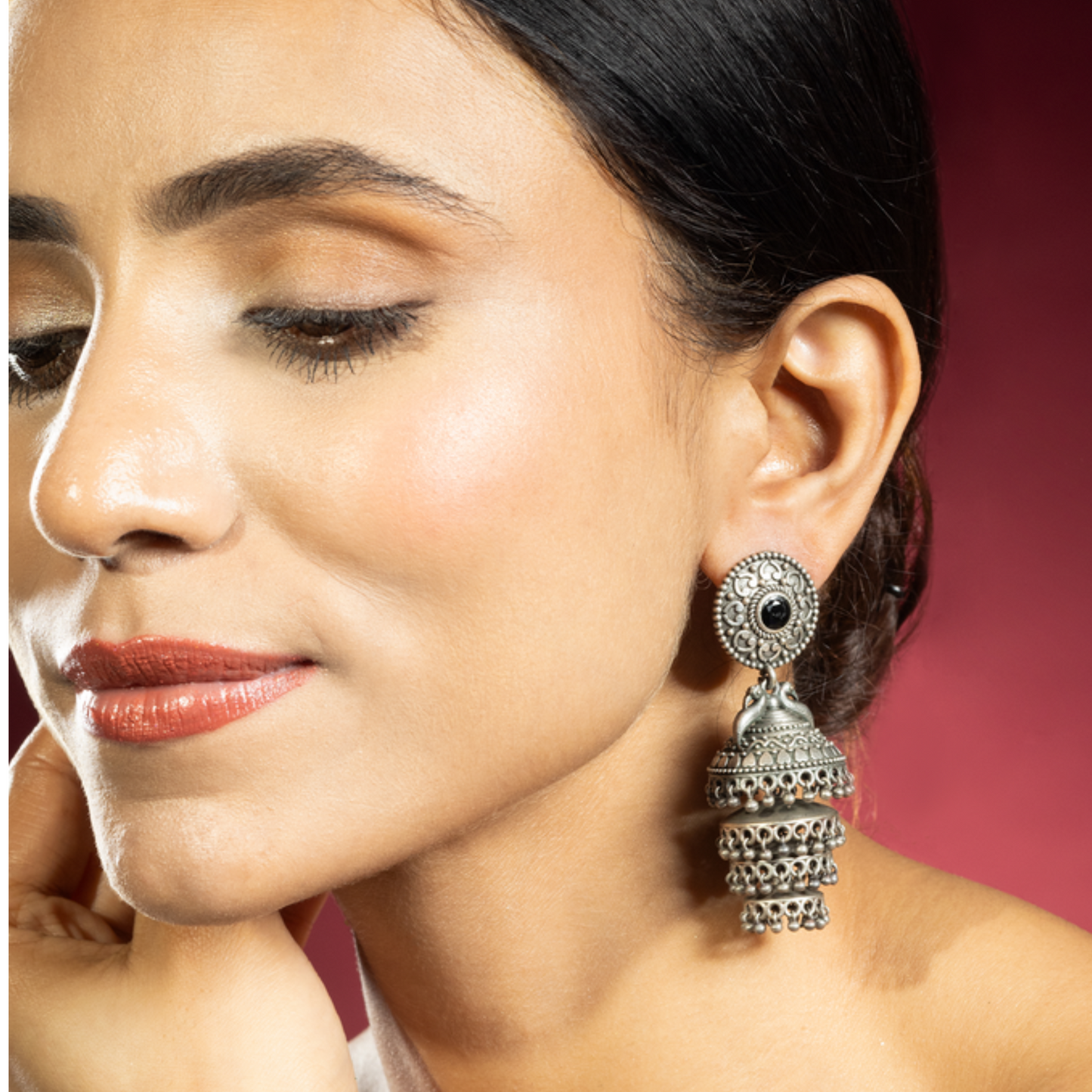 Dulcett Oxidised Jhumka Earrings: Traditional Indian Jewelry