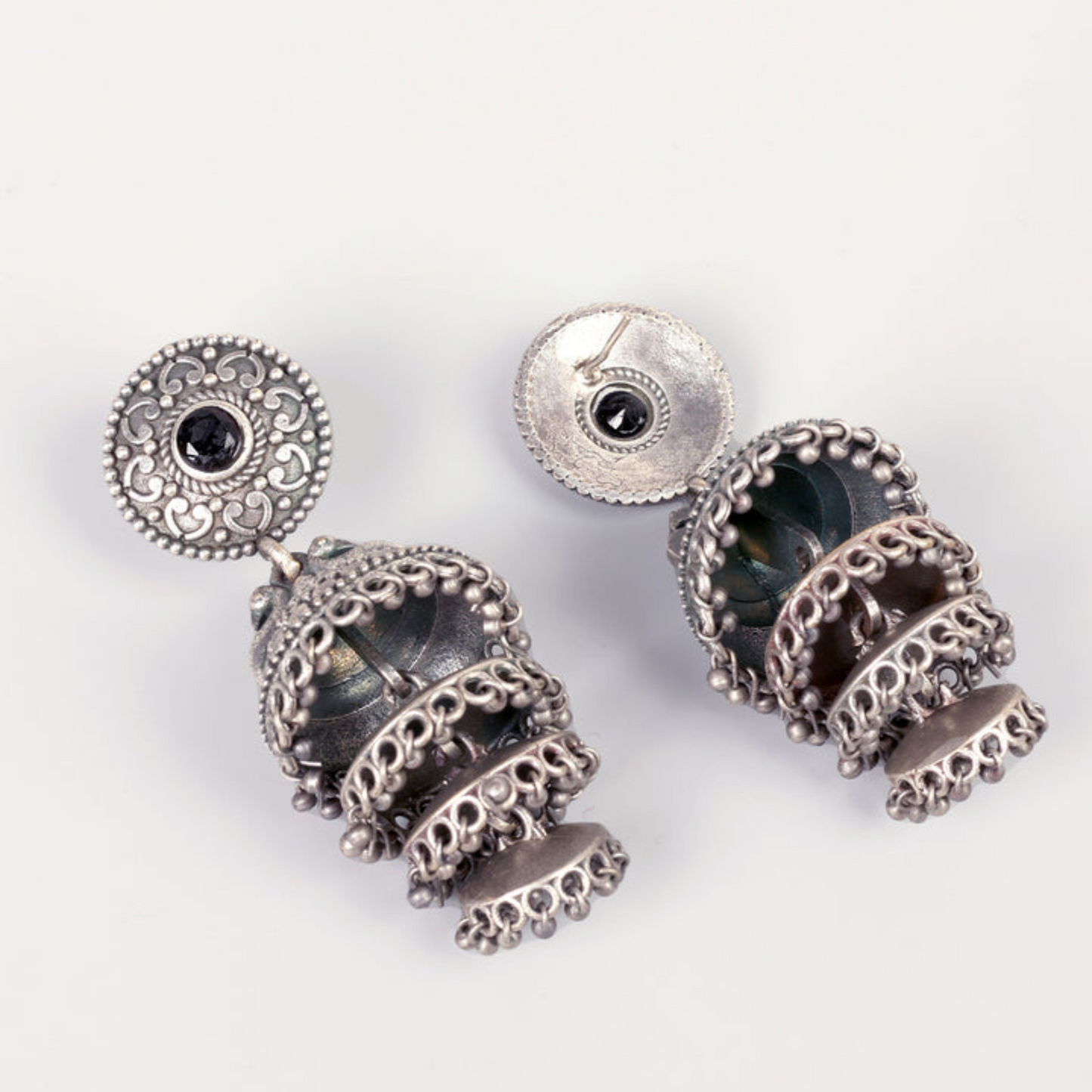 Dulcett Oxidised Jhumka Earrings: Traditional Indian Jewelry
