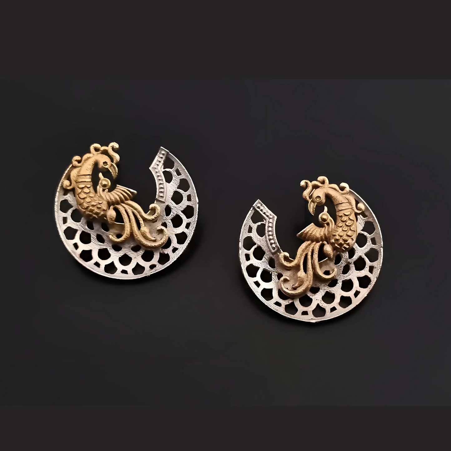 Dulcett Oxidized Dual Tone Earrings – Elegant & Timeless Jewelry Statement