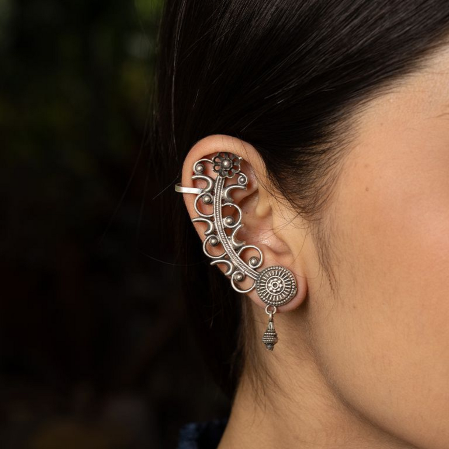 Oxidized Silver Ear Cuff Earrings - Bold & Stylish Jewelry for a Unique Look