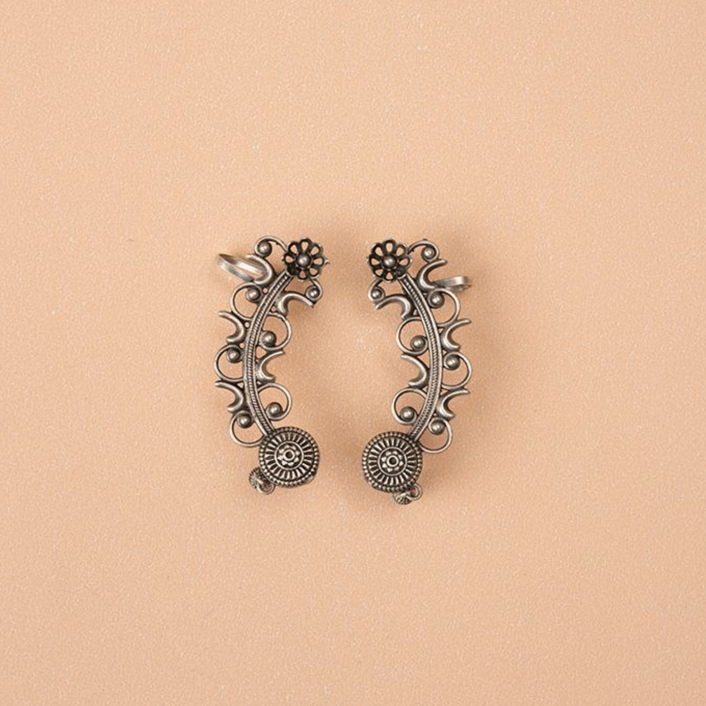 Oxidized Silver Ear Cuff Earrings - Bold & Stylish Jewelry for a Unique Look