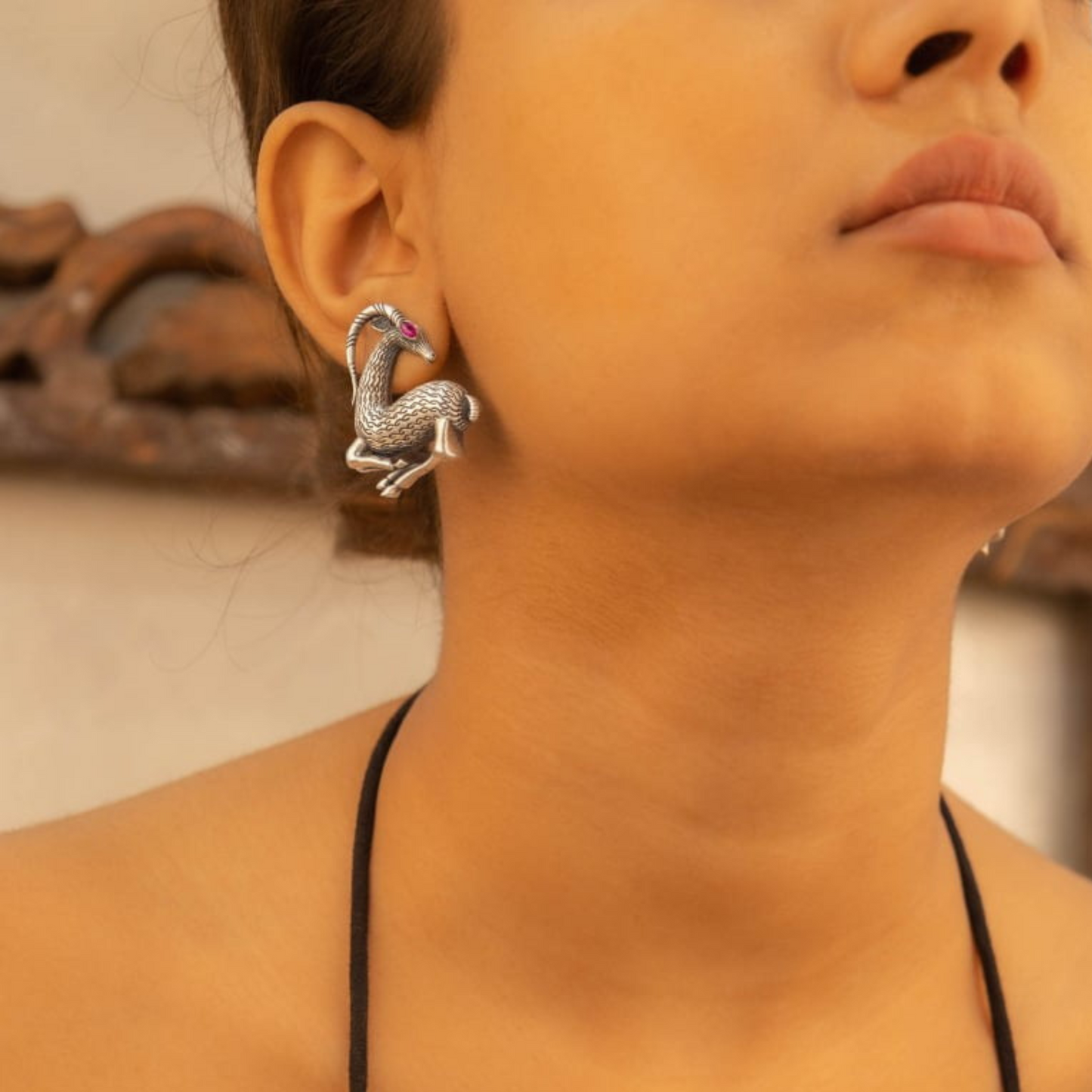 Oxidized Silver Stud Earrings - Unique, Vintage-Inspired Jewelry