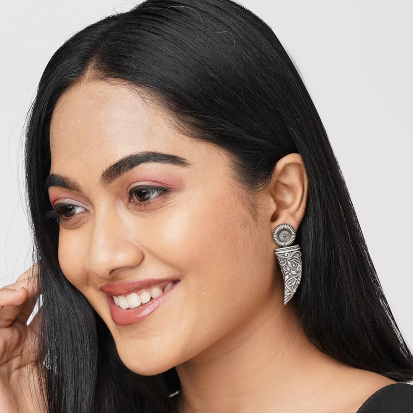 Oxidized Drop Stud Earrings - Sword Shape, Bold & Unique Jewelry