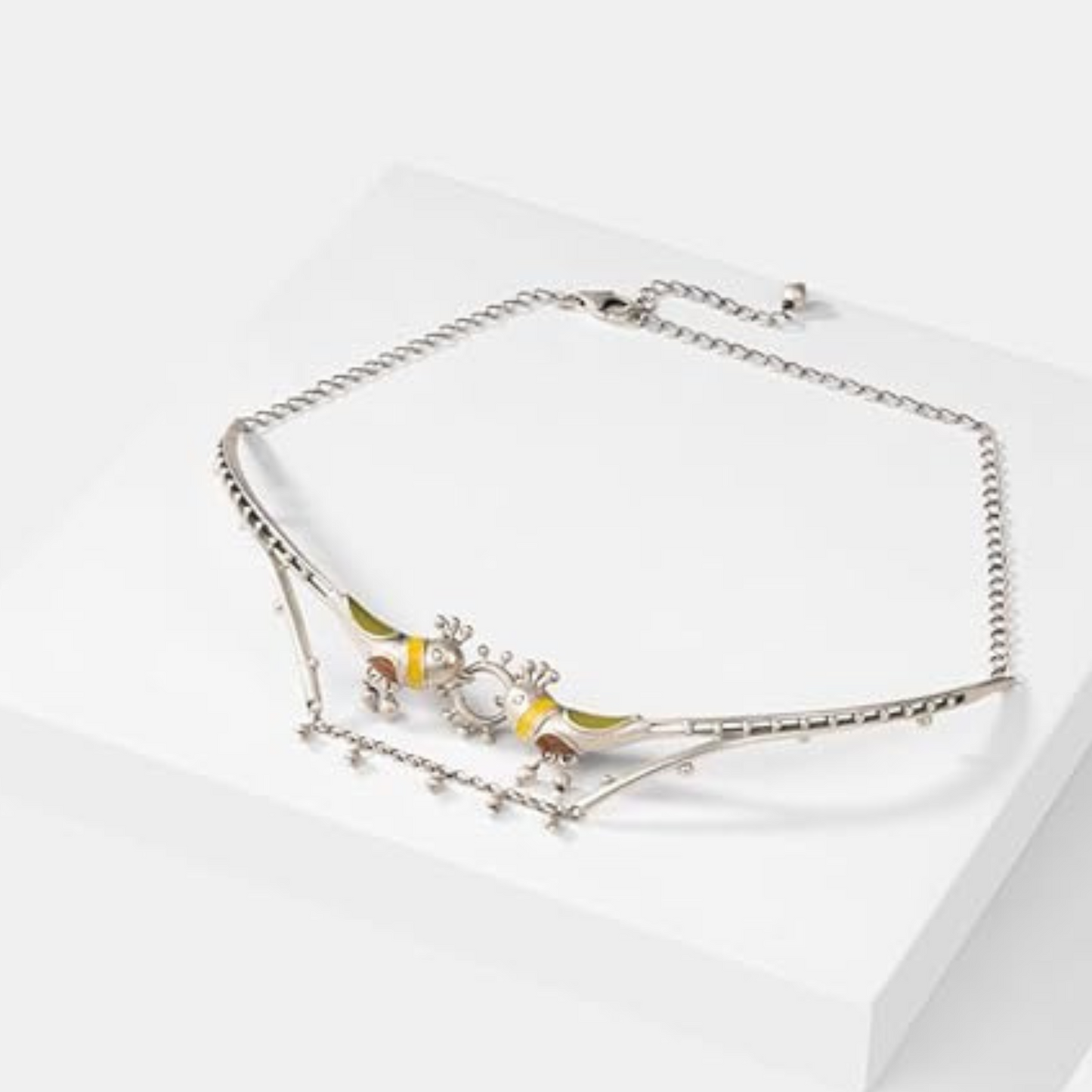 Oxidized Silver Necklace/ Silver Meenakari Necklace/ Afghani Jewelry / Boho Necklace/ Bollywood Jewelry, Indian Hand painted Necklace