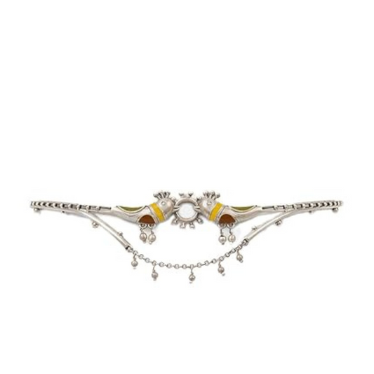 Oxidized Silver Necklace/ Silver Meenakari Necklace/ Afghani Jewelry / Boho Necklace/ Bollywood Jewelry, Indian Hand painted Necklace