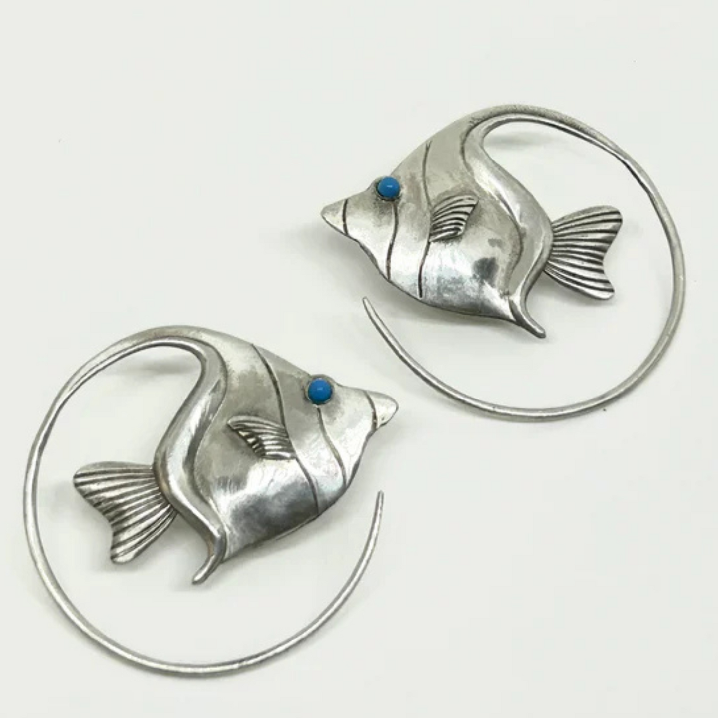 Silver Plated Stud Earrings Fish Shape Stud Earrings