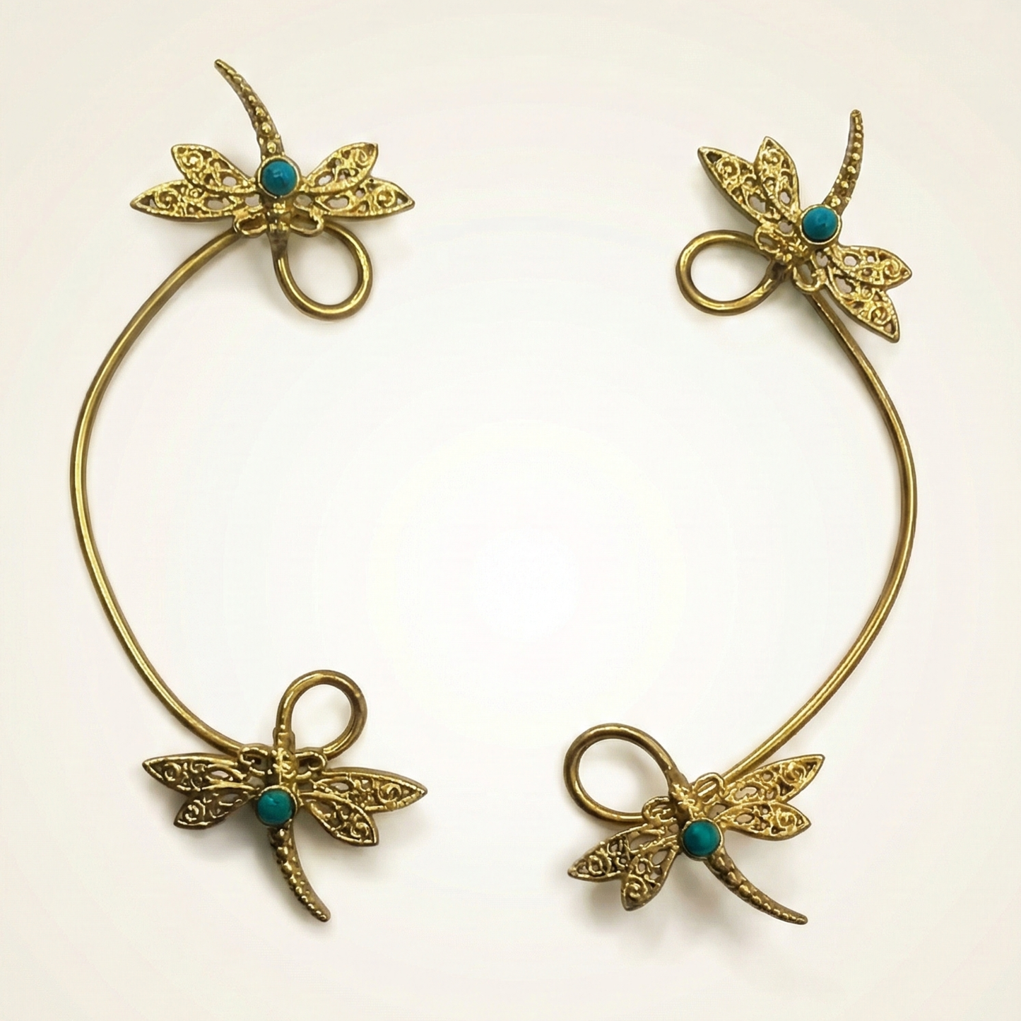 Dragonfly Boho Ear Cuff, Dragonfly Brass Ear Cuff
