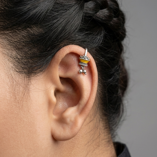 Dulcett India Meenakari Bugadi Earrings (No piercing Required)