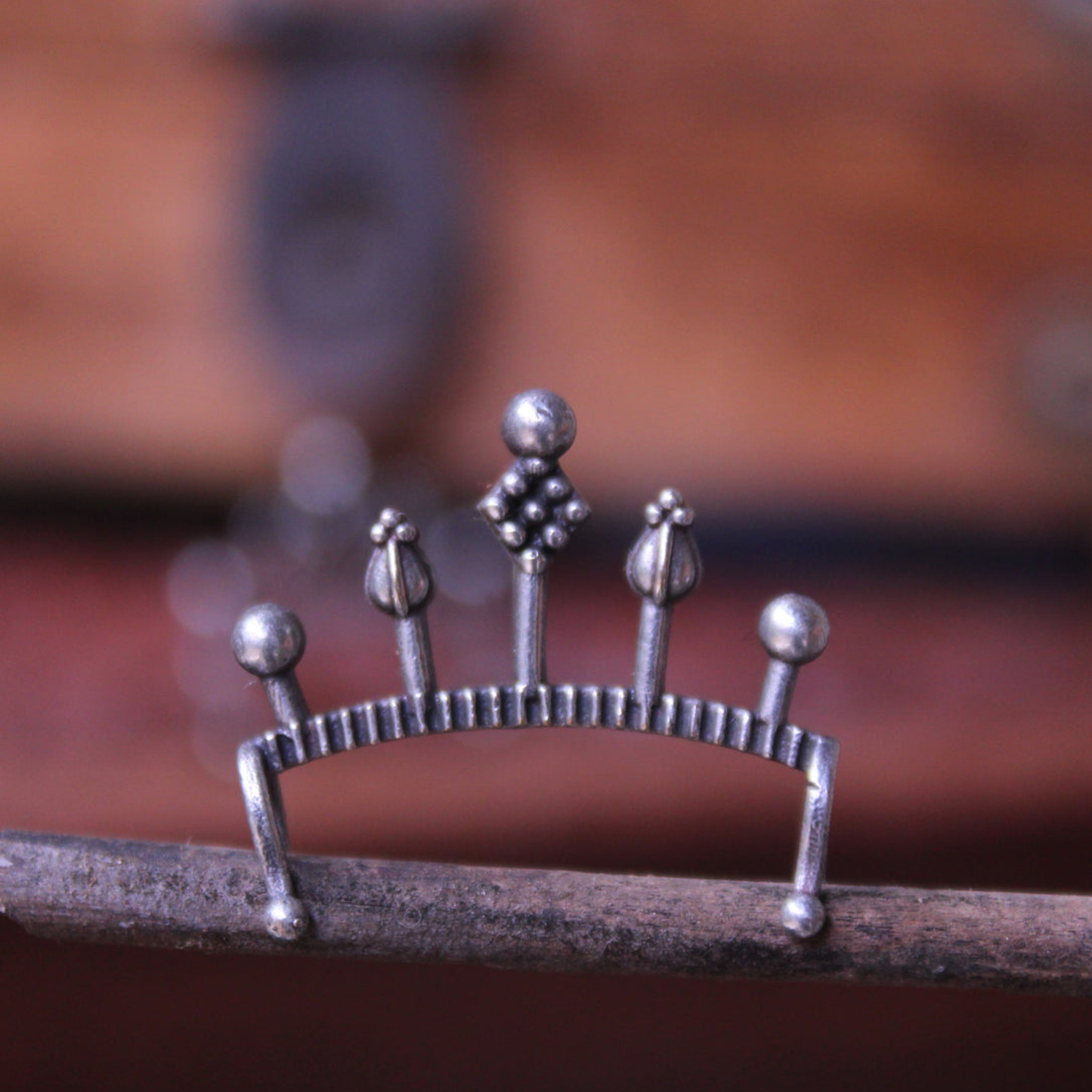 Minimal Pair of Oxidised Silver Ear-cuff Earrings