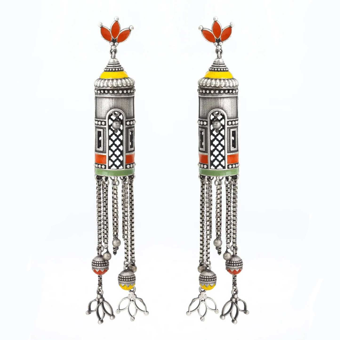 Oxidized Meenakari Jhumka Earrings – Unique Ethnic Jewelry for Every Occasion