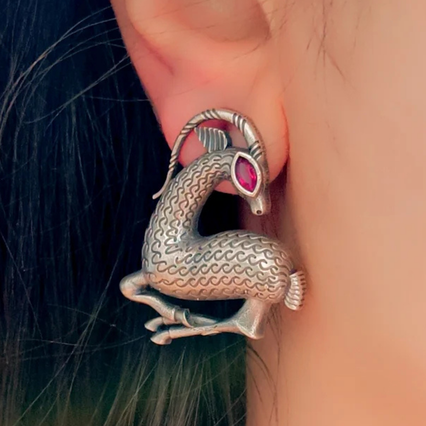 Deer Shape Stud Earrings Oxidized Earrings