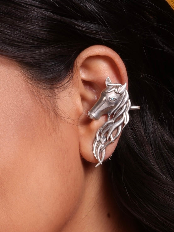 Steed Ear Cuff, Horse Shaped Ear Cuff, Climber Ear Cuff Earrings