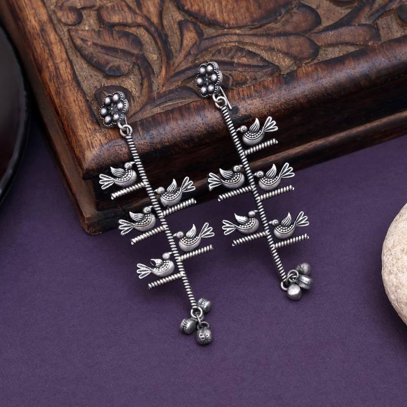 Statement Earrings / Long Drop Earrings / Long Dangle Earrings/ Bird Earrings