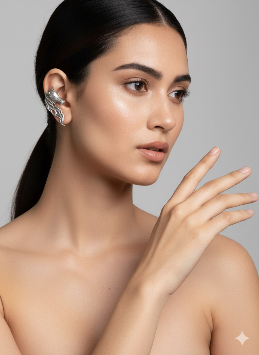 Steed Ear Cuff, Horse Shaped Ear Cuff, Climber Ear Cuff Earrings