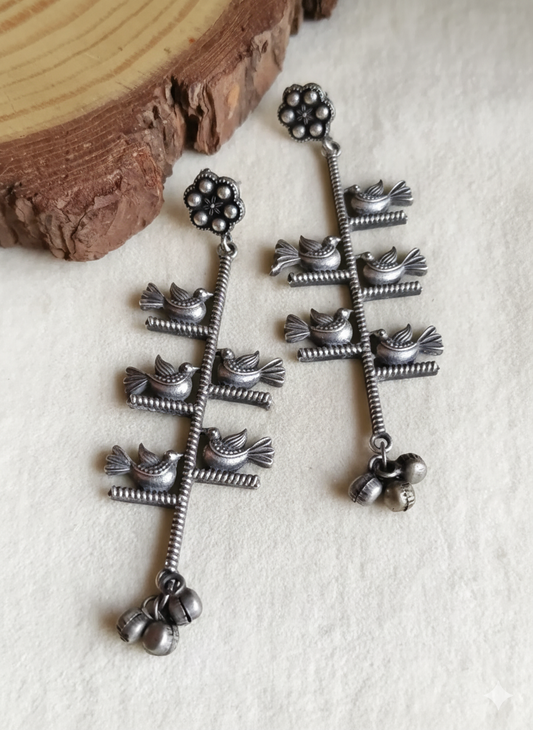 Statement Earrings / Long Drop Earrings / Long Dangle Earrings/ Bird Earrings
